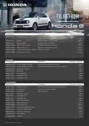 Honda katalog | Prisliste Ekstraudstyr Honda e | 22.3.2023 - 22.3.2024