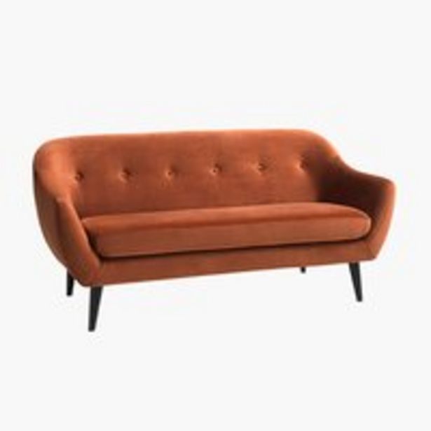 Sofa EGEDAL 2,5-pers. velour orangeSpar 29% på tilbud til 2500 kr.