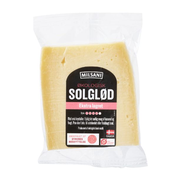 Økologisk Solglød ost på tilbud til 29,95 kr.