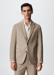 Slim fit wool suit blazer på tilbud til 699 kr. hos Mango