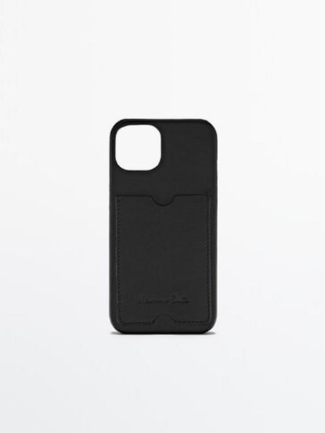 Tumbled Leather Iphone 13 Case With Card Slot på tilbud til 299 kr. hos Massimo Dutti