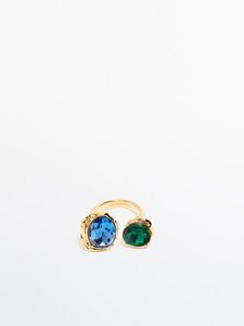Gold-Plated Double Coloured Ring - Studio på tilbud til 399 kr. hos Massimo Dutti