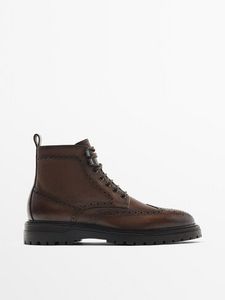 Leather Brogue Boots på tilbud til 1399 kr. hos Massimo Dutti