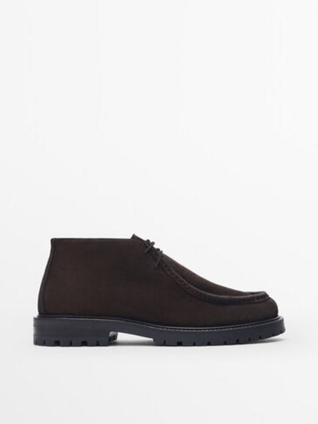 Waxed Leather Ankle Boots på tilbud til 1199 kr. hos Massimo Dutti