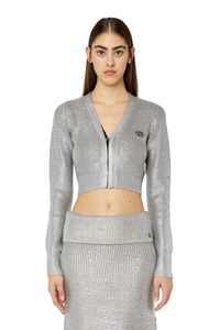 Cropped cardigan in metallic wool knit på tilbud til 3000 kr. hos Diesel