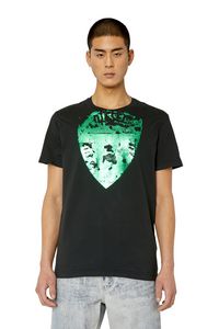 T-shirt with metallic shield print på tilbud til 700 kr. hos Diesel