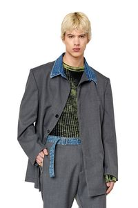 Wool jacket with denim collar på tilbud til 4500 kr. hos Diesel