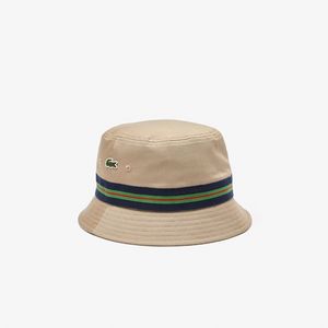 Unisex Lacoste Organic Cotton Stripe Band Bucket Hat på tilbud til 600 kr. hos Lacoste