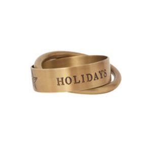 Happy Holidays Brass Napkin Ring, gold på tilbud til 149 kr. hos Illums Bolighus