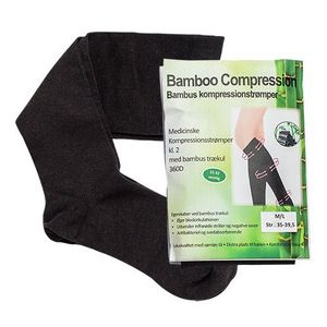 Bambus kompressionsstrømper M/L på tilbud til 239 kr. hos Helsam