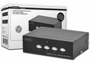 Digitus - VGA video switch 4 ind 1 ud på tilbud til 345 kr. hos Elextra