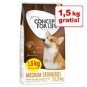 12 + 1,5 kg gratis! 13,5 kg Concept for Life Hundefoder på tilbud til 514,9 kr. hos Zooplus DK