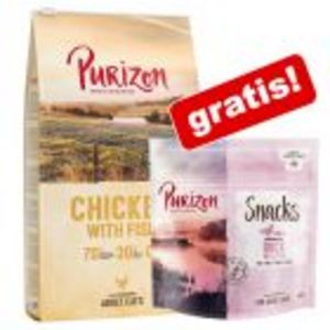6,5 kg Purizon kattetørfoder + 40 g And & Fisk snack gratis! på tilbud til 514,9 kr. hos Zooplus DK