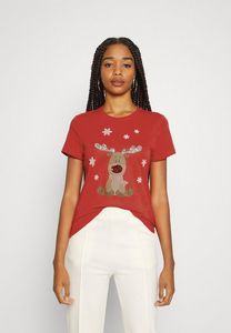 ONLXMAS YRSA CHRISTMAS - T-shirts print - flame scarletrudolph på tilbud til 98 kr. hos Zalando