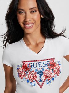Flower logo stretch t-shirt på tilbud til 450 kr. hos Guess
