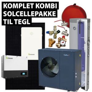 Solcelleanlæg t/tegl 6,6kWp og AS14 varmepumpe på tilbud til 78495 kr. hos VVS Eksperten