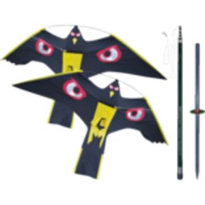 Skadefugleskræmmer med 2 drager/høge 140cm på 10 m stang på tilbud til 499,98 kr. hos Davidsen