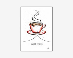 A3 Plakat Kaffe Elsker Malet på tilbud til 117 kr. hos Daells Bolighus